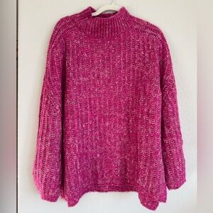 Anthro Pilcro Fuchsia Cowl Neck Sweater